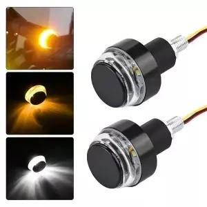 2pcs 오토바이 핸들 Led 차례 신호등 범용 12V CNC 바 깜박이 인테리어 교체 부품