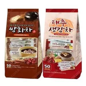지노 쌍화차 50T - 1개 + 대추생강차 50T - 1개 / 일회용 전통차 쌍화...