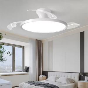 초슬림 천장 선풍기 램프  접이식 날개  리모컨 포함  실내/침실/거실용 LED 조명 AC95-260V
