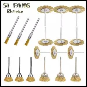 다이 그라인더 용 18pcs 브러시 와이어 휠 브러쉬 로타리 전동 공구 조각사 액세서리 금속 녹 제거 가공