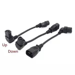 IEC 320 C14 수C13 암 PDU/UPS 연장 전원 케이블 커넥터 위/아래 90도 직각