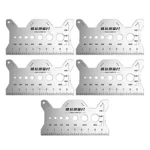 10*5cm 다용도 스테인레스 스틸 볼트 게 나사산 검사기 평면 양면 나사 측정 도구 (패턴 보석 시계용)
