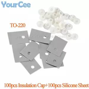 500pcs/100pcs TO-220 절연 실리콘 패드 시트 스트립 방열판 심 TO 220 트랜지스터 플라스틱 와셔