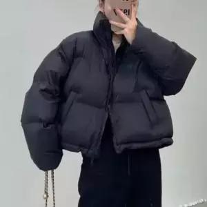 패딩점퍼 밑단 스트링 경량 루즈핏 아우터 모던한 여성 숏패딩