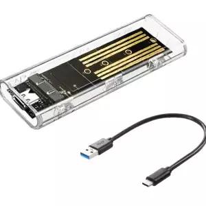 M.2 NGFF SATA 유형 C USB 3.1 투명 외부 SSD 케이스 10Gbps 하드 2230/2242/2260/2280용 인클로저
