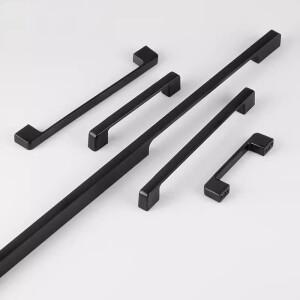 KK & FING 1PC 미국 검은 알루미늄 합금 주방 가구 문 손잡이 캐비닛 드레싱 테이블 서랍 하드웨어