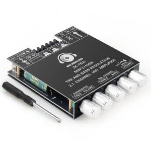 서브우퍼 2.1 채널 50W 2+100W DC 12-24V 블루투스 및 AUX 입력이 포함된 ZK-TB21 전력 증폭기 보드 BLUETOOTH 5.1 TPA3116