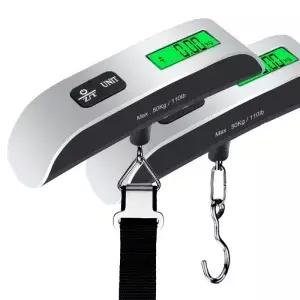 50kg 휴대용 저울 전자 손 수하물 규모 디지털 디스플레이 가방 110lb 여행 무게 도구