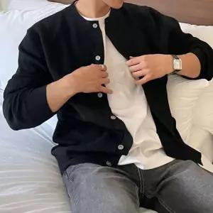[하프클럽/]남성 데일리 니트 가디건 루즈핏 봄 가을 간절기 아우터 집업 스