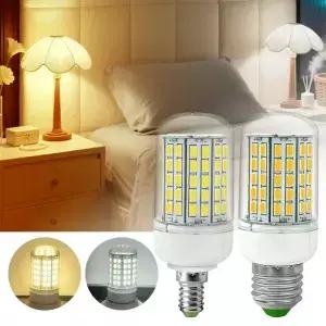 E27 LED 램프 E14 옥수수 전구 SMD5730 220V 72 샹들리에 홈 데코 앰플 조명