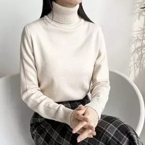 [하프클럽/]포근한 데일리 터틀넥 골지 니트 베이지 간절기 긴팔 이너웨어