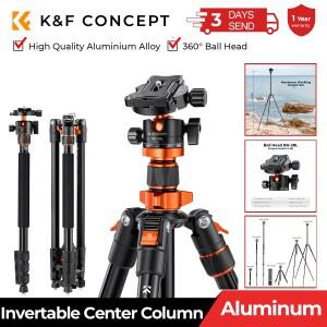 K & F Concept DSLR 컴팩트 알루미늄 용 80.7 인치 카메라 삼각대 360 도 볼 헤드  여행  작업용 10kgs 로