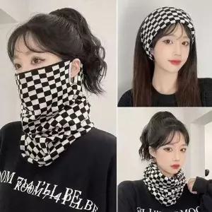 [하프클럽/]3WAY 니트 패턴 워머 마스크 헤어밴드 밴드 목도리 스카프 여성