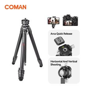 코만 제로 F38 Y X V 시리즈 카본 파이버 삼각대 경량 여행용 삼각대 캐논 니콘 DSLR 카메라용 퀵 릴리즈