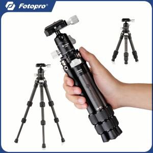 Fotopro 미니 탄소 섬유 삼각대 경량 컴팩트 여행용 삼각대 360 도 볼 헤드 QR 플레이트 카메라 캠코더용