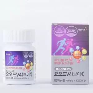 요오드 V4 셀렌 아연 비타민 함유 400mg X 60정 4개월