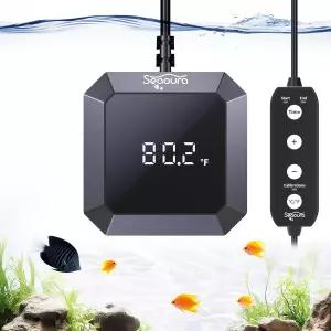 수족관 온도계 잠수정 유리 탱크용 USB가 장착된 디지털 어항 온도 게이지 1 F 정확 물고기 거북이 바닷물