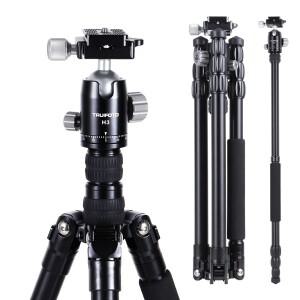 DSLR 알루미늄 카메라 삼각대 스탠드 여행 삼각대 33lb 적재 용량 360 ° 파노라마 볼 헤드 카메라 삼각대