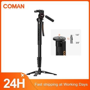 COMAN KX3030 경량 모노포드 알루미늄 DSLR 카메라 삼각대 카메라 마운트 어댑터 지원 모노포드 (캐논 니콘
