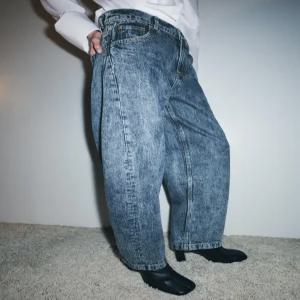 ZARA JEANS ZW COLLECTION BALLOON 하이웨이스트 - 라이트 블루 9632/284/441