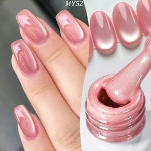BORN PRETTY 10ml 핑크 유리 구슬 고양이 마그네틱 젤 매니큐어 봄 달빛 젤리 크리스탈 세미 퍼머넌트 매니