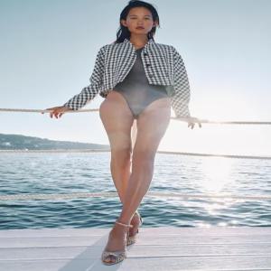 ZARA ZW 컬렉션 체크 재킷 - 크림 / 블루 7179/050/080