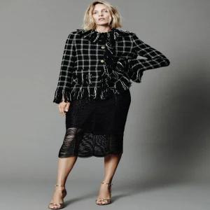 ZARA ZW 컬렉션 프린지 체크 재킷 - 블랙 / 화이트 2719/903/084