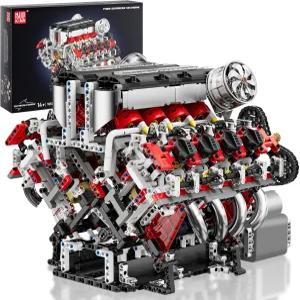 몰드 킹 V8 엔진 장난감 빌딩 세트 모델 키트 모터가 장착된 MOC 스케일 작동하는 10130 STEM DIY 14세