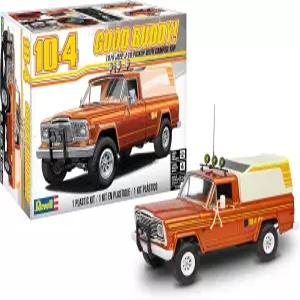 캠핑카 탑 1 25 스케일 124피스 스킬 레벨 4 모델 빌드 키트가 포함된 리벨 14568 79 Jeep J-10 픽업트럭