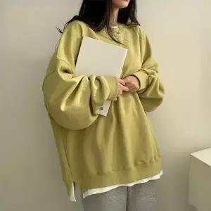 [하프클럽/셀럽하우스]여성 맨투맨 기모 박시핏 오버핏 루즈핏 긴팔티셔츠 기본티 이너티셔츠