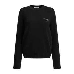 로고 울 캐시미어 크루넥 스웨터 BW90VW4ZTA001 BLACK