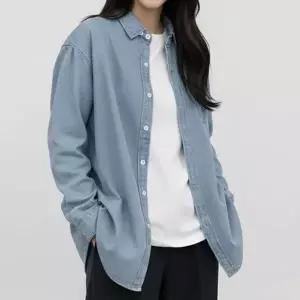 [하프클럽/셀럽하우스]여성 루즈핏 데님 셔츠 남방 캐주얼 청남방