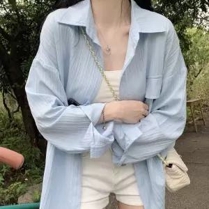 G126166_줄지 아이스 셔츠블라우스 아이스남방 남방 셔츠 블라우스