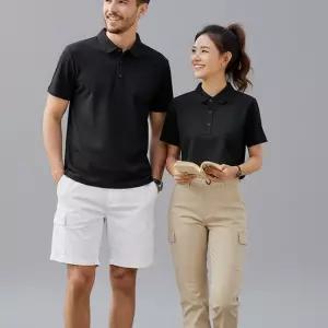 LND 남여공용 모던 카라 데일리 반팔티 기본 무지 티셔츠 남성 여성 커플 골프 운동