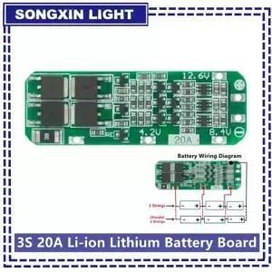 새로운 3S 20A 이온 배터리 18650 충전기 PCB BMS 보호 보드 드릴 모터 12.6V Lipo 셀 모듈 64x20x3.4mm