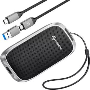 PHIXERO P5 2TB 외장 휴대용 SSD - PC Mac PS5 Xbox용 2-in-1 케이블이 있는 5Gbps USB C 하드 드라이브