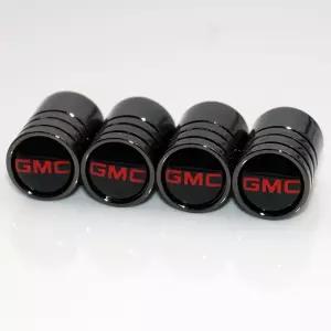 US85 GMC 로고 엠블럼 자동차 휠 타이어 에어 밸브 캡 스템 커버 액세서리 장식 생일 선물(탄소 섬유)(블랙