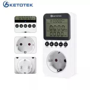 220V 디지털 AC 에너지 미터 EU 소켓 전력계 전압계 전류계 와트 Kwh LCD 전기 소비 분석기