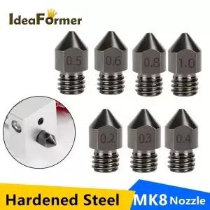 1/3Pcs MK8 노즐 강철 M6 부식 방지 압출기 0.4/0.6/0.8mm 3D 프린터 CR10 Ender 3 이어 프로