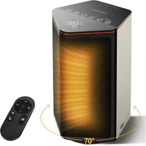 실내용 ComDomus 스페이스 히터 온도 조절기 포함 1500W 휴대용 전기 70 진동 5가지 모드 12시간 타이머