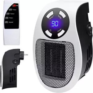 실내용 바이탈 히터 LED 디스플레이 에너지 효율적인 400W 벽 콘센트 조절 온도 조절기 타이머 안전한 히트