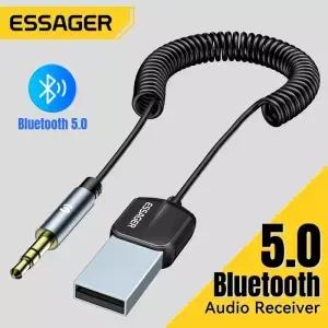 Essager Bluetooth 차량용 오디오 케이블 5.0 송신기 무선 수신기 AUX 3.5mm 잭 어댑터