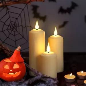 usb 제 양초 USB 깜박임 충전식 결혼식 Tealight 촛불 원격 장식용 시간