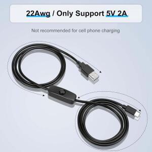 DC 5V USB 타입C 스위치 케이블 충전 라인 연장 전원 어댑터 와이어 화이트 블랙 핸드폰 팬용 켜기 끄기