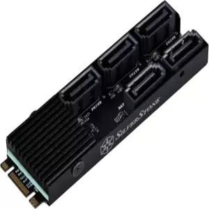 실버스톤 테크놀로지 ECS07 5포트 SATA 3세대 6Gbps 비RAID M.2 PCIe 스토리지 확장 카드 SST-ECS07