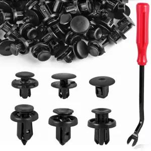 Xislet 130PCS 혼다 펜더 라이너 클립 6 in 1 90682-SEA-003 범퍼 바디 91505-S9A-003 플라스틱 푸시 리벳