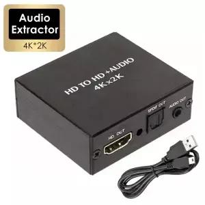4K x 2K 비디오 오디오 추출기 HDTV에서 3.5MM 변환기 SPDIF 옵티컬 TOSLINK 스테레오 출력 분배기 어댑터