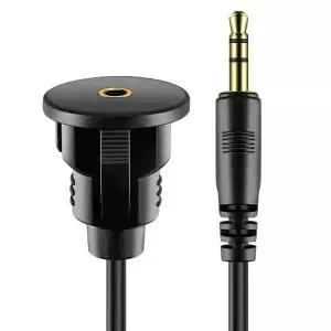 수암 AUX 오디오 잭 방수 익스텐션 케이블 자동차 트럭 대시 보드 패널 플러시 마운트 3.5mm