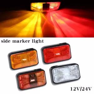 방수 앰버 레드 LED 12V/24V 2LED 자동차 트럭 트럭 사이드 클리어런스 마커 트레일러 라이트 후면 테일 사