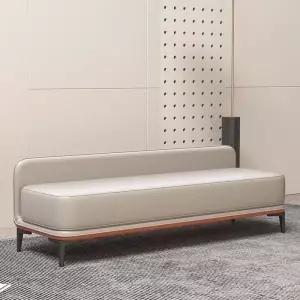 병원 네일샵 로비 벤치소파 90x45x50m오트밀+오렌지 대기의자